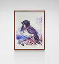Purple Watercolor Bird Art Print