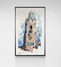 Watercolor Clocktower Art Print